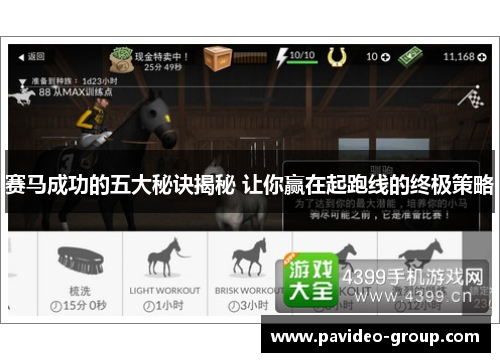 赛马成功的五大秘诀揭秘 让你赢在起跑线的终极策略